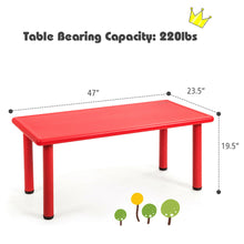 Load image into Gallery viewer, Gymax Kids Plastic Rectangular Learn and Play Table Playroom Kindergarten Home Red
