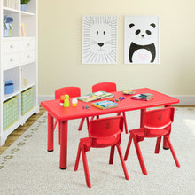 Load image into Gallery viewer, Gymax Kids Plastic Rectangular Learn and Play Table Playroom Kindergarten Home Red
