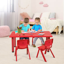 Load image into Gallery viewer, Gymax Kids Plastic Rectangular Learn and Play Table Playroom Kindergarten Home Red
