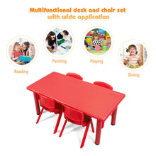 Load image into Gallery viewer, Gymax Kids Plastic Rectangular Learn and Play Table Playroom Kindergarten Home Red
