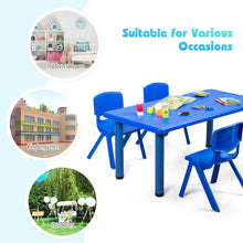 Load image into Gallery viewer, Gymax Kids Plastic Rectangular Learn and Play Table Playroom Kindergarten Home Blue
