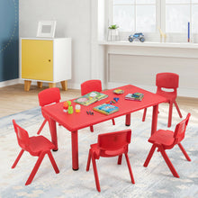 Load image into Gallery viewer, Gymax Kids Plastic Table and Stackable Chairs Set Indoor/Outdoor Classroom Home Red
