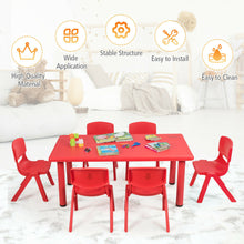 Load image into Gallery viewer, Gymax Kids Plastic Table and Stackable Chairs Set Indoor/Outdoor Classroom Home Red
