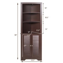 Load image into Gallery viewer, Gymax Bathroom Corner Storage Cabinet Free Standing Tall Bathroom Cabinet W/3 Shelves
