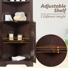 Load image into Gallery viewer, Gymax Bathroom Corner Storage Cabinet Free Standing Tall Bathroom Cabinet W/3 Shelves
