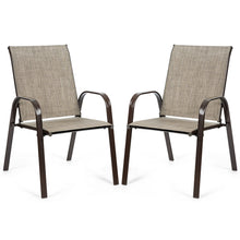 Load image into Gallery viewer, Gymax Set of 2 Patio Chairs Dining Chairs w/ Steel Frame Yard Garden Outdoor
