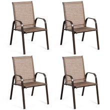 Load image into Gallery viewer, Gymax Patio Set of 4 Chairs Dining Chairs Garden Outdoor w/ Armrest Steel Frame

