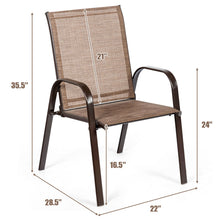 Load image into Gallery viewer, Gymax Patio Set of 4 Chairs Dining Chairs Garden Outdoor w/ Armrest Steel Frame
