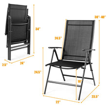 Load image into Gallery viewer, Gymax 4PCS Folding Chair Patio Garden Outdoor w/ Steel Frame Adjustable Backrest

