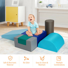 Load image into Gallery viewer, Gymax 6 Piece Climb Crawl Play Set Indoor Kids Toddler Baby Safe Soft Foam Blocks Toys
