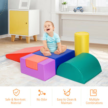 Load image into Gallery viewer, Gymax 6 Piece Climb Crawl Play Set Indoor Kids Baby Toddler Soft Safe Foam Blocks Toys
