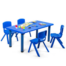 Load image into Gallery viewer, Gymax Kids Plastic Table and Stackable Chairs Set Indoor/Outdoor Home Classroom Blue
