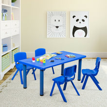 Load image into Gallery viewer, Gymax Kids Plastic Table and Stackable Chairs Set Indoor/Outdoor Home Classroom Blue
