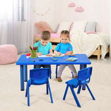Load image into Gallery viewer, Gymax Kids Plastic Table and Stackable Chairs Set Indoor/Outdoor Home Classroom Blue
