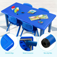Load image into Gallery viewer, Gymax Kids Plastic Table and Stackable Chairs Set Indoor/Outdoor Home Classroom Blue
