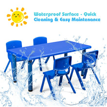Load image into Gallery viewer, Gymax Kids Plastic Table and Stackable Chairs Set Indoor/Outdoor Home Classroom Blue
