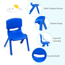 Load image into Gallery viewer, Gymax Kids Plastic Table and Stackable Chairs Set Indoor/Outdoor Home Classroom Blue
