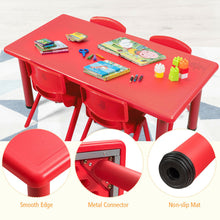 Load image into Gallery viewer, Gymax Kids Plastic Table and Stackable Chairs Set Indoor/Outdoor Home Classroom Red
