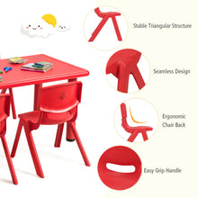 Load image into Gallery viewer, Gymax Kids Plastic Table and Stackable Chairs Set Indoor/Outdoor Home Classroom Red
