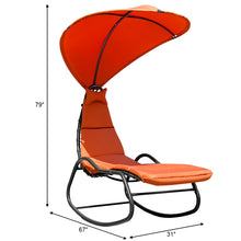 Load image into Gallery viewer, Gymax Patio Lounge Chair Chaise Garden w/ Steel Frame Cushion Canopy Orange

