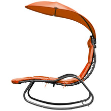 Load image into Gallery viewer, Gymax Patio Lounge Chair Chaise Garden w/ Steel Frame Cushion Canopy Orange

