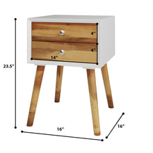 Load image into Gallery viewer, Gymax Wooden Nightstand Mid-Century End Side Table Bedroom W/2 Storage Drawers Brown
