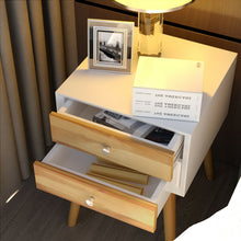 Load image into Gallery viewer, Gymax Wooden Nightstand Mid-Century End Side Table Bedroom W/2 Storage Drawers Brown
