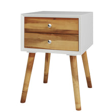 Load image into Gallery viewer, Gymax Wooden Nightstand Mid-Century End Side Table Bedroom W/2 Storage Drawers Brown

