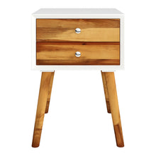 Load image into Gallery viewer, Gymax Wooden Nightstand Mid-Century End Side Table Bedroom W/2 Storage Drawers Brown
