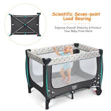 Load image into Gallery viewer, Gymax Portable Baby Playard Playpen Nursery Center w/ Mattress Foldable Design Grey
