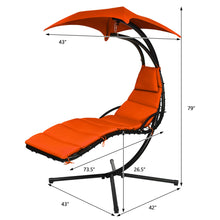 Load image into Gallery viewer, Gymax Patio Hammock Swing Chair Hanging Chaise w/ Cushion Pillow Canopy Orange
