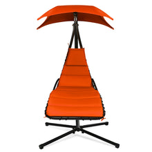 Load image into Gallery viewer, Gymax Patio Hammock Swing Chair Hanging Chaise w/ Cushion Pillow Canopy Orange
