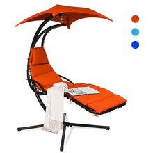 Load image into Gallery viewer, Gymax Patio Hammock Swing Chair Hanging Chaise w/ Cushion Pillow Canopy Orange
