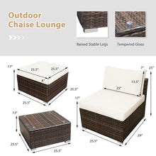 Load image into Gallery viewer, Gymax 5PCS Outdoor Furniture Set Patio Rattan Armless Chair &amp; Ottoman w/ Cushion
