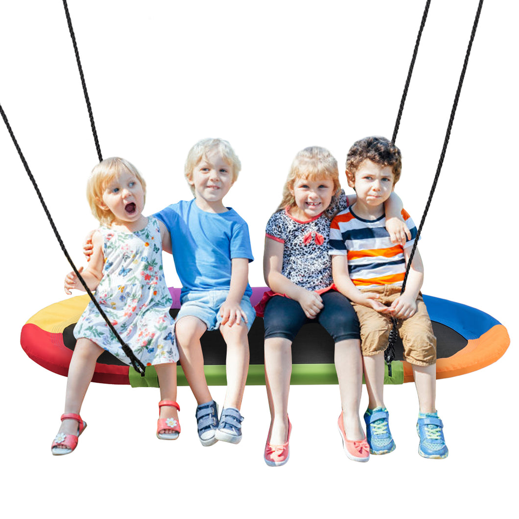 Gymax 60'' Saucer Tree Swing Surf Outdoor Adjustable Kids Giant Oval Platform Swing Set