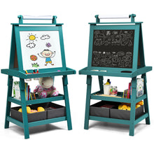 Load image into Gallery viewer, Gymax 3 in 1 Double-Sided Storage Art Easel w/ Paint Cups for Kids Writing Earl
