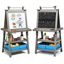Load image into Gallery viewer, Gymax 3 in 1 Double-Sided Storage Art Easel w/ Paint Cups for Kids Writing Earl
