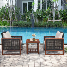Load image into Gallery viewer, Gymax 3PCS Rattan Wicker Patio Conversation Set Outdoor Furniture Set w/ Cushion
