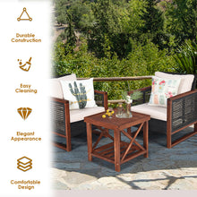 Load image into Gallery viewer, Gymax 3PCS Rattan Wicker Patio Conversation Set Outdoor Furniture Set w/ Cushion
