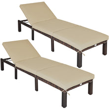 Load image into Gallery viewer, Gymax 2 PCS Patio Rattan Chaise Lounge Chair Recliner Outdoor w/ 6 Positions Cushion
