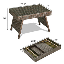 Load image into Gallery viewer, Gymax Folding Rattan Wicker Coffee Side Table Patio Garden Poolside Yard Outdoor
