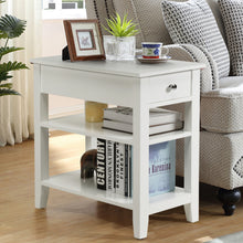 Load image into Gallery viewer, Gymax Set of 2 3Tier Nightstand Bedside Side End Table w/Double Shelves Drawer White
