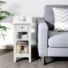 Load image into Gallery viewer, Gymax Set of 2 3Tier Nightstand Bedside Side End Table w/Double Shelves Drawer White
