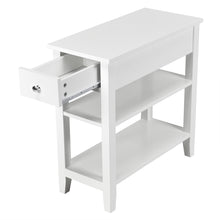 Load image into Gallery viewer, Gymax Set of 2 3Tier Nightstand Bedside Side End Table w/Double Shelves Drawer White
