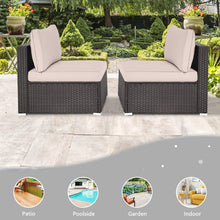 Load image into Gallery viewer, Gymax 2PCS Patio Sectional Armless Sofas Outdoor Rattan Furniture Set w/ Cushions

