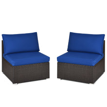 Load image into Gallery viewer, Gymax 2PCS Patio Sectional Armless Sofas Rattan Furniture Set Outdoor w/ Cushions
