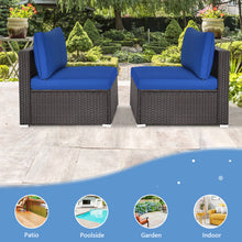 Load image into Gallery viewer, Gymax 2PCS Patio Sectional Armless Sofas Rattan Furniture Set Outdoor w/ Cushions

