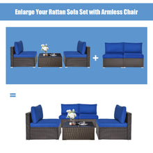 Load image into Gallery viewer, Gymax 2PCS Patio Sectional Armless Sofas Rattan Furniture Set Outdoor w/ Cushions
