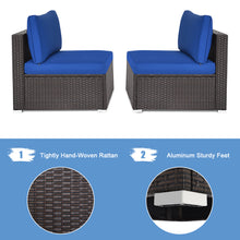 Load image into Gallery viewer, Gymax 2PCS Patio Sectional Armless Sofas Rattan Furniture Set Outdoor w/ Cushions
