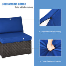 Load image into Gallery viewer, Gymax 2PCS Patio Sectional Armless Sofas Rattan Furniture Set Outdoor w/ Cushions
